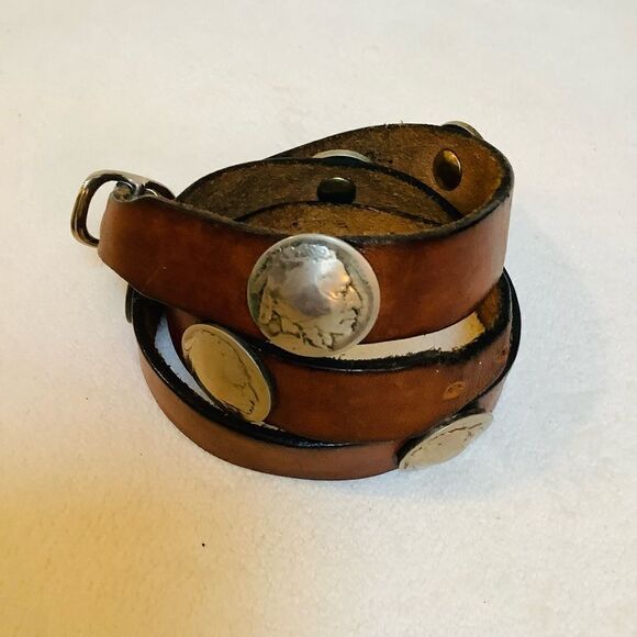 INDIAN NICKLE HAT WRAP AUTHENTIC INDIAN NICKEL VINTAGE HANDMADE - Picture 1 of 7